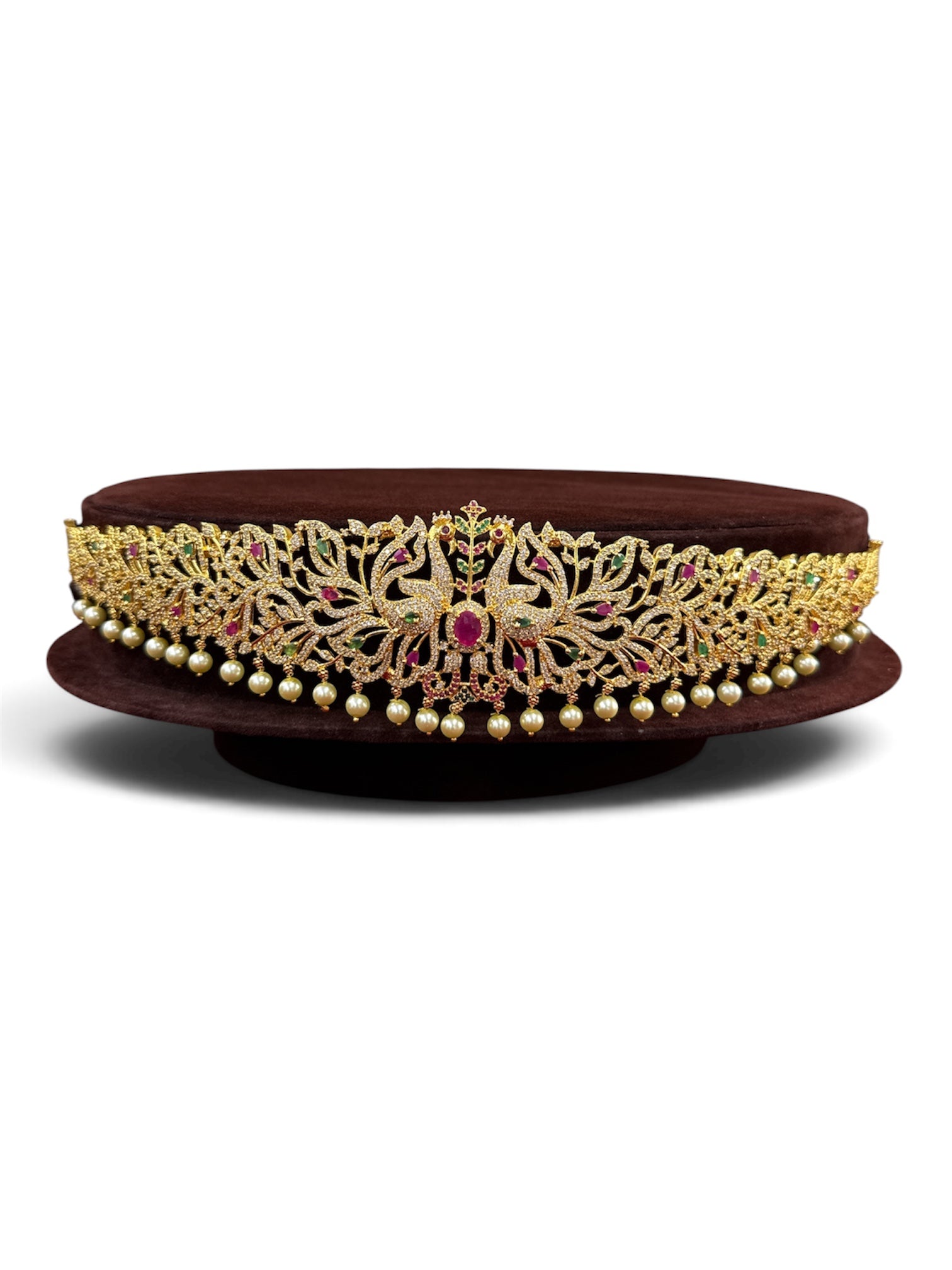 Hip belt (vaddanam) peacock tree design