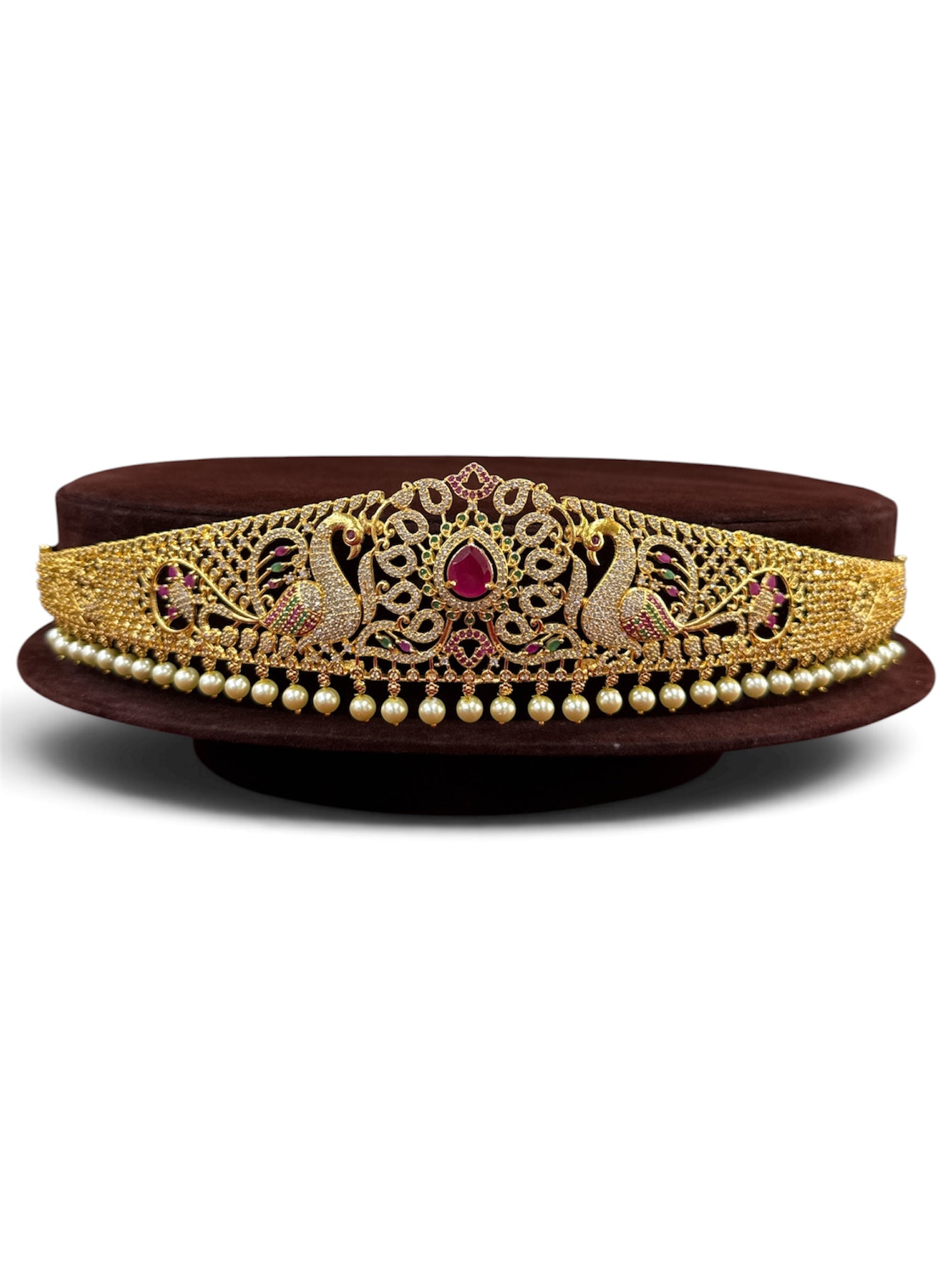 Hip belt (vaddanam) peacock drop flower design